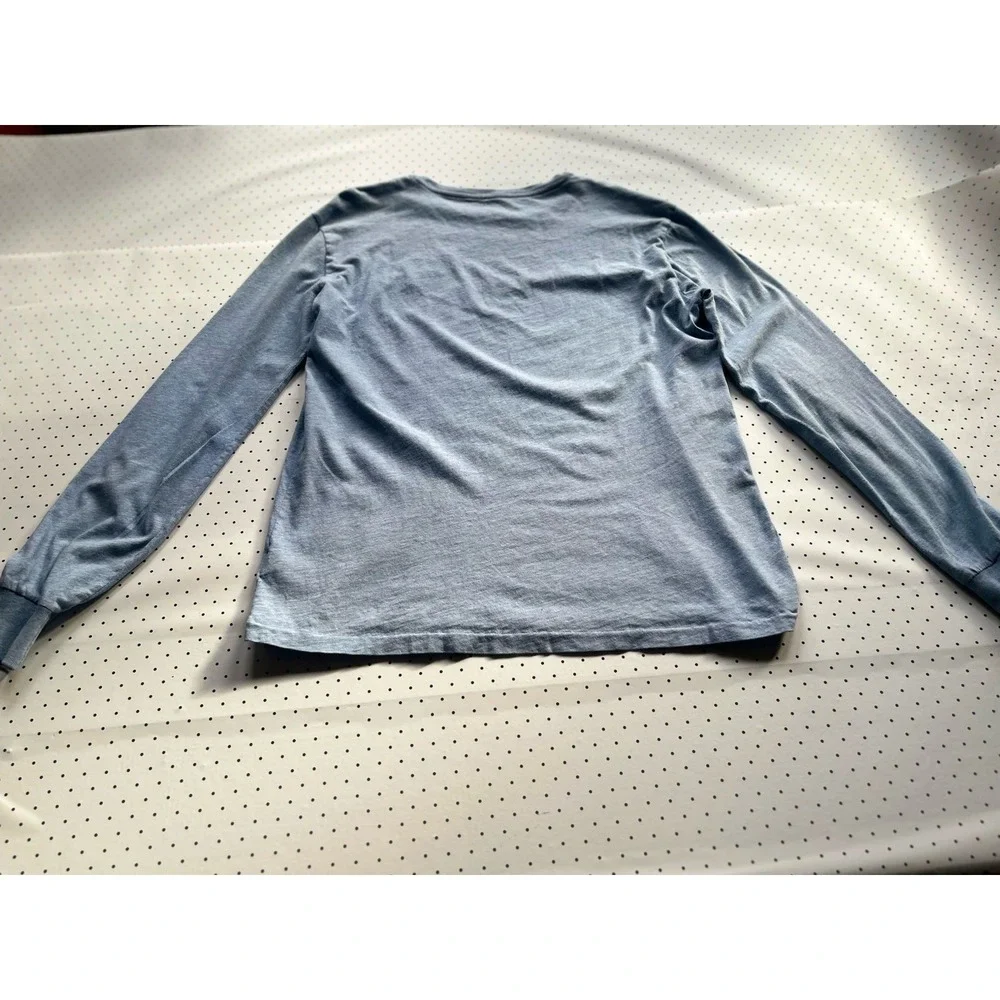 Polo Ralph Lauren Long Sleeve Tee Mens Small Blue Pony Logo Heathered Cotton